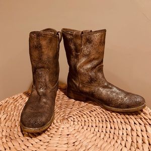 Ralph Lauren Denim and Supply metallic leather slouch boot